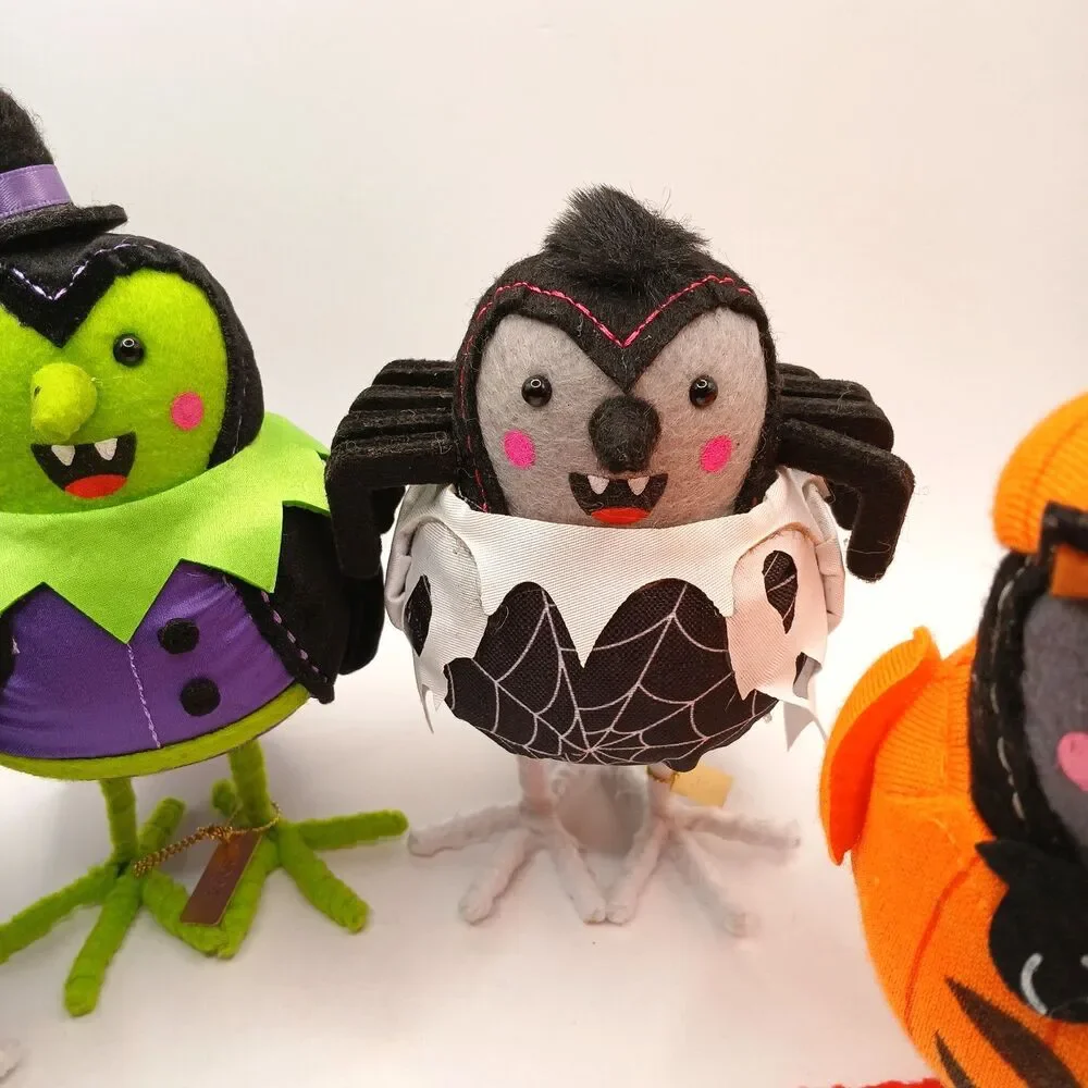 Target Pawson Halloween 2024 Birds Lot of 4 Pumpkin Spider Grim Reaper Witch